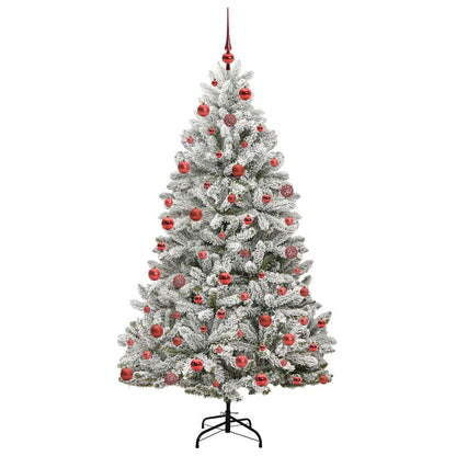 Künstlicher Weihnachtsbaum Grün und Weiß 180 cm PVC und Metall