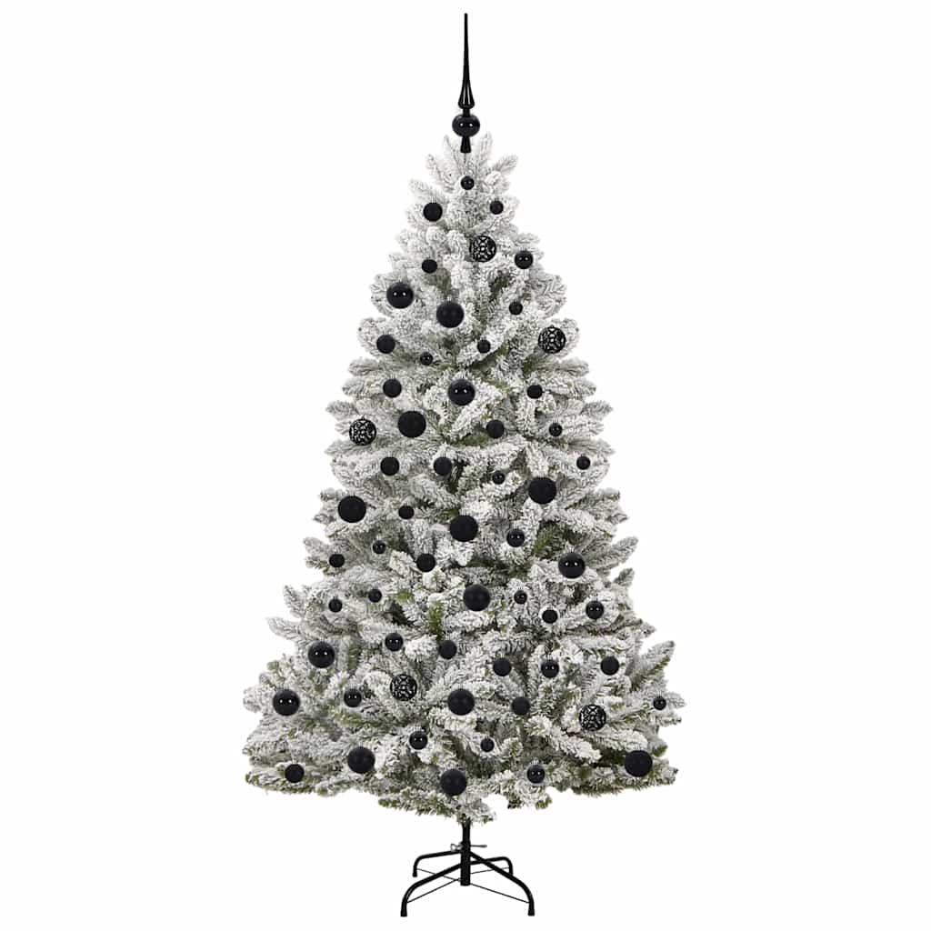 Künstlicher Weihnachtsbaum Grün und Weiß 180 cm PVC und Metall