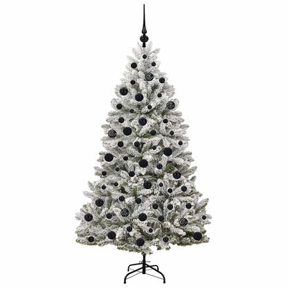 Künstlicher Weihnachtsbaum Grün und Weiß 180 cm PVC und Metall