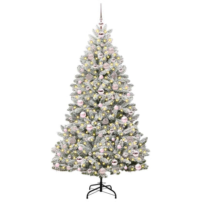 Künstlicher Weihnachtsbaum Grün und Weiß 180 cm PVC und Metall