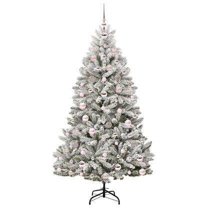 Künstlicher Weihnachtsbaum Grün und Weiß 180 cm PVC und Metall