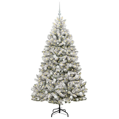 Künstlicher Weihnachtsbaum Grün und Weiß 180 cm PVC und Metall
