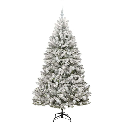 Künstlicher Weihnachtsbaum Grün und Weiß 180 cm PVC und Metall
