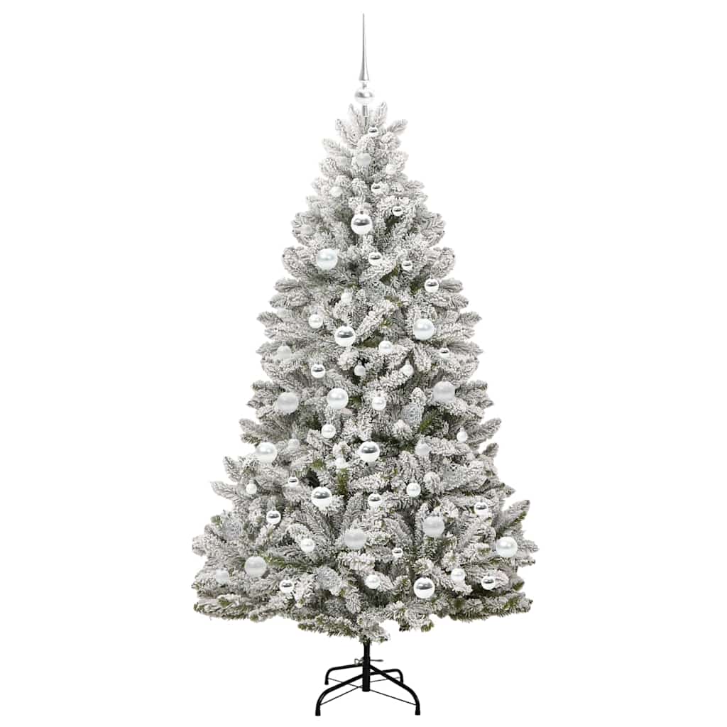 Künstlicher Weihnachtsbaum Grün und Weiß 180 cm PVC und Metall