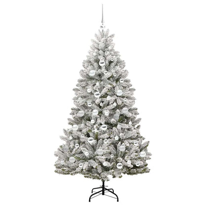 Künstlicher Weihnachtsbaum Grün und Weiß 180 cm PVC und Metall