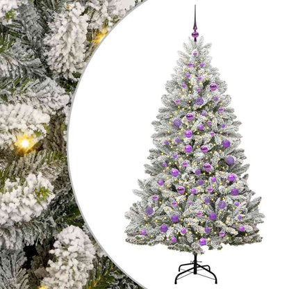 Künstlicher Weihnachtsbaum Grün und Weiß 180 cm PVC und Metall