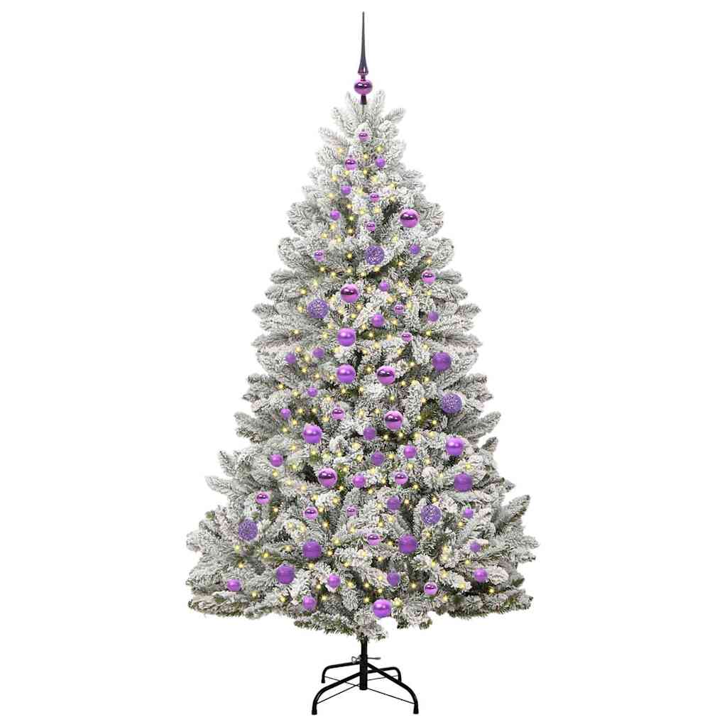 Künstlicher Weihnachtsbaum Grün und Weiß 180 cm PVC und Metall