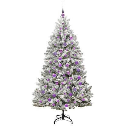 Künstlicher Weihnachtsbaum Grün und Weiß 180 cm PVC und Metall
