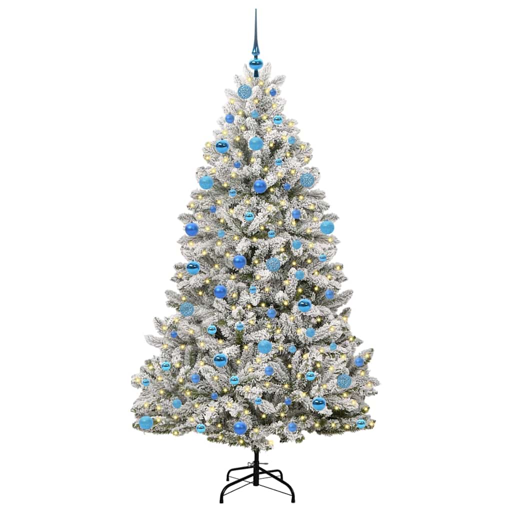 Künstlicher Weihnachtsbaum Grün und Weiß 180 cm PVC und Metall
