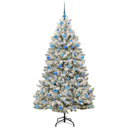 Künstlicher Weihnachtsbaum Grün und Weiß 180 cm PVC und Metall