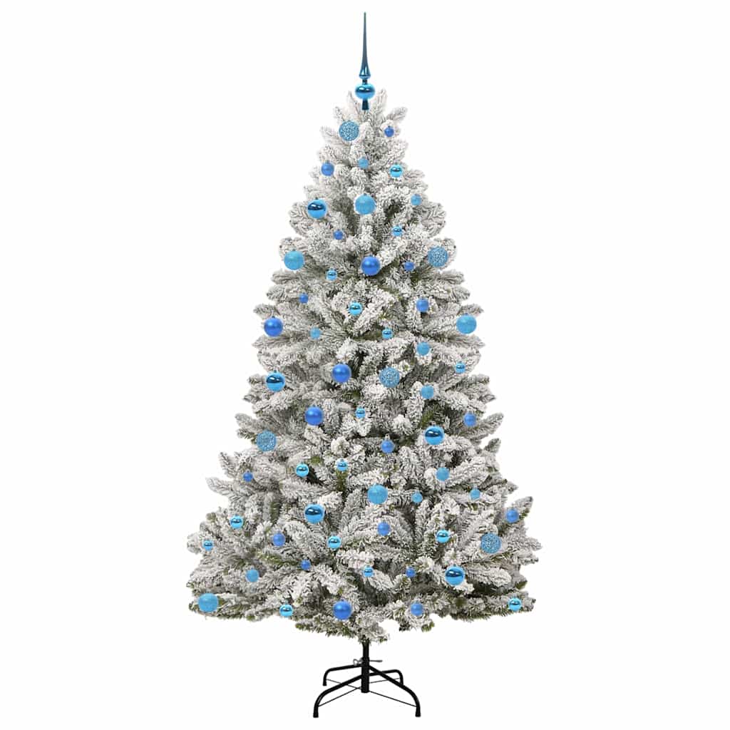 Künstlicher Weihnachtsbaum Grün und Weiß 180 cm PVC und Metall