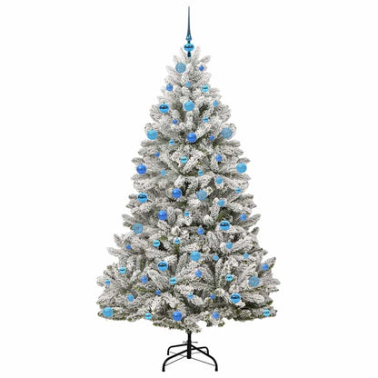 Künstlicher Weihnachtsbaum Grün und Weiß 180 cm PVC und Metall