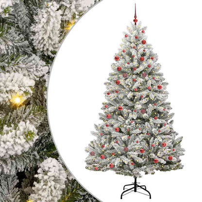 Künstlicher Weihnachtsbaum Grün und Weiß 210 cm PVC und Metall