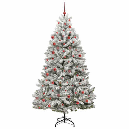 Künstlicher Weihnachtsbaum Grün und Weiß 210 cm PVC und Metall