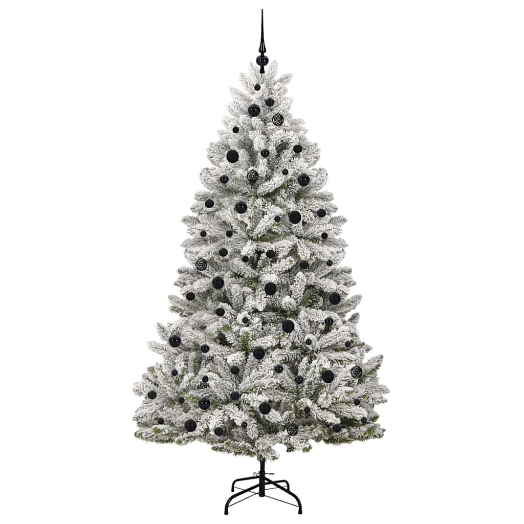 Künstlicher Weihnachtsbaum Grün und Weiß 210 cm PVC und Metall