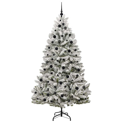 Künstlicher Weihnachtsbaum Grün und Weiß 210 cm PVC und Metall