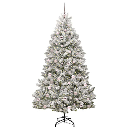 Künstlicher Weihnachtsbaum Grün und Weiß 210 cm PVC und Metall
