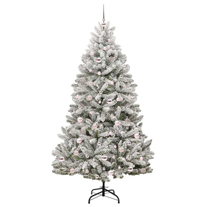 Künstlicher Weihnachtsbaum Grün und Weiß 210 cm PVC und Metall