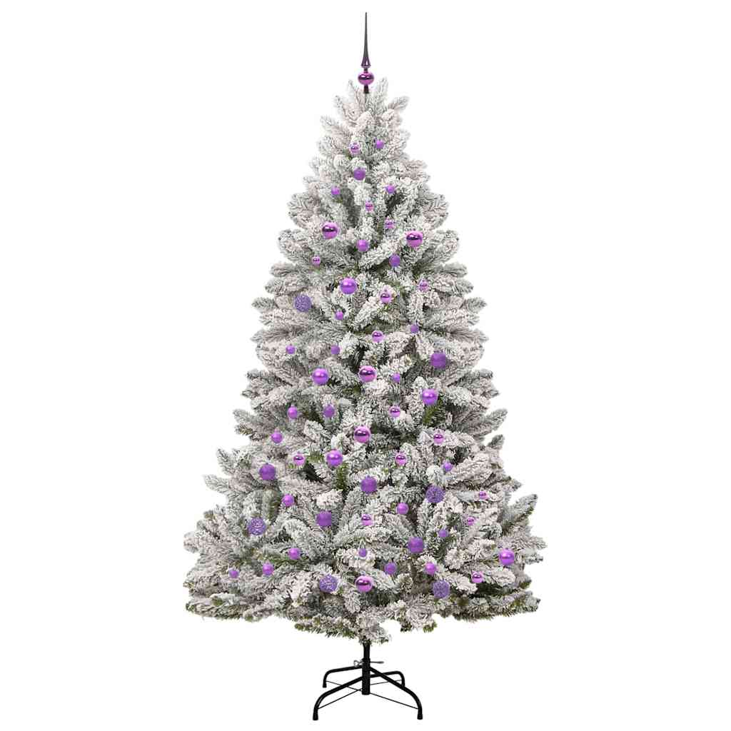Künstlicher Weihnachtsbaum Grün und Weiß 210 cm PVC und Metall