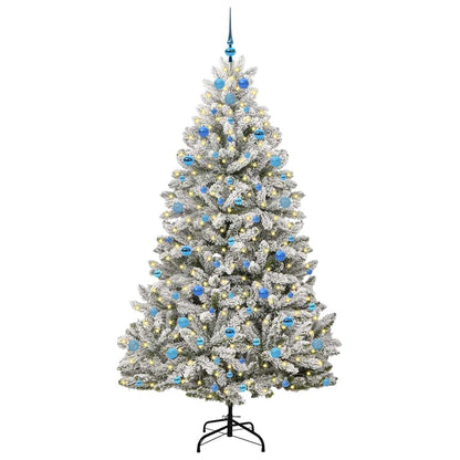 Künstlicher Weihnachtsbaum Grün und Weiß 210 cm PVC und Metall
