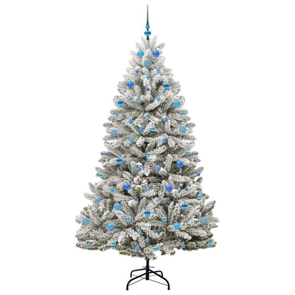 Künstlicher Weihnachtsbaum Grün und Weiß 210 cm PVC und Metall