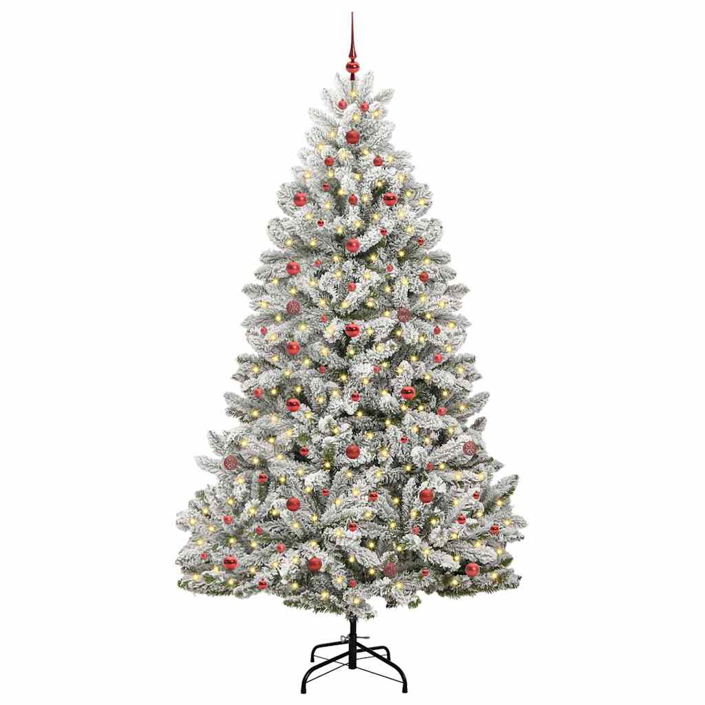 Künstlicher Weihnachtsbaum Grün und Weiß 240 cm PVC und Metall