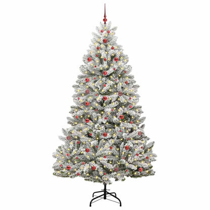 Künstlicher Weihnachtsbaum Grün und Weiß 240 cm PVC und Metall