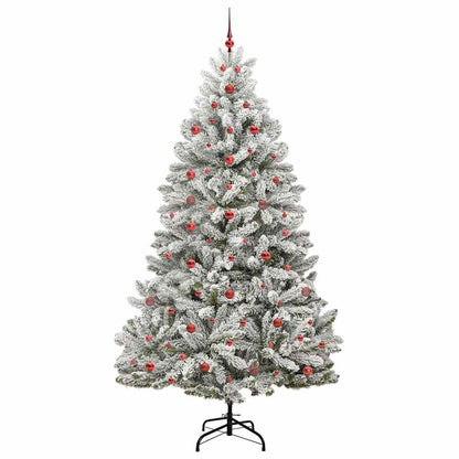 Künstlicher Weihnachtsbaum Grün und Weiß 240 cm PVC und Metall