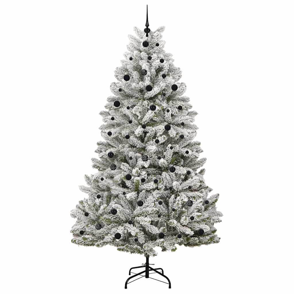 Künstlicher Weihnachtsbaum Grün und Weiß 240 cm PVC und Metall