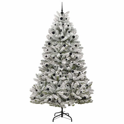 Künstlicher Weihnachtsbaum Grün und Weiß 240 cm PVC und Metall