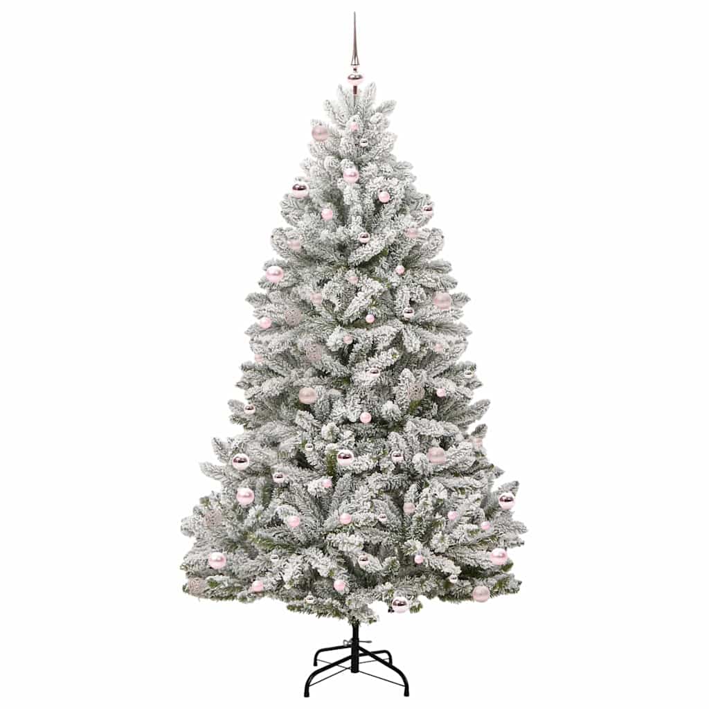 Künstlicher Weihnachtsbaum Grün und Weiß 240 cm PVC und Metall