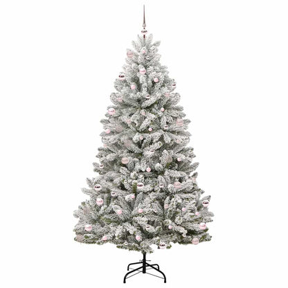 Künstlicher Weihnachtsbaum Grün und Weiß 240 cm PVC und Metall