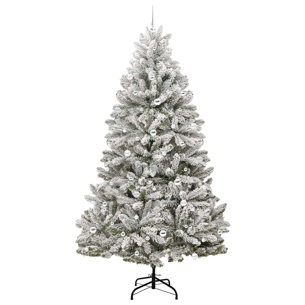 Künstlicher Weihnachtsbaum Grün und Weiß 240 cm PVC und Metall