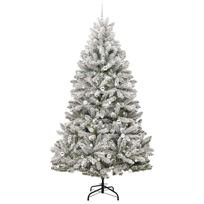 Künstlicher Weihnachtsbaum Grün und Weiß 240 cm PVC und Metall