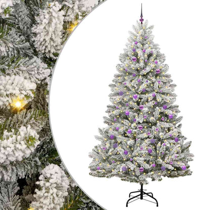 Künstlicher Weihnachtsbaum Grün und Weiß 240 cm PVC und Metall
