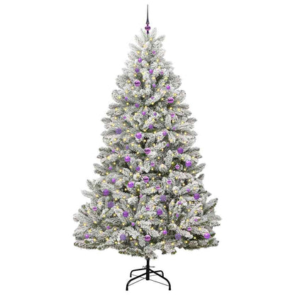 Künstlicher Weihnachtsbaum Grün und Weiß 240 cm PVC und Metall