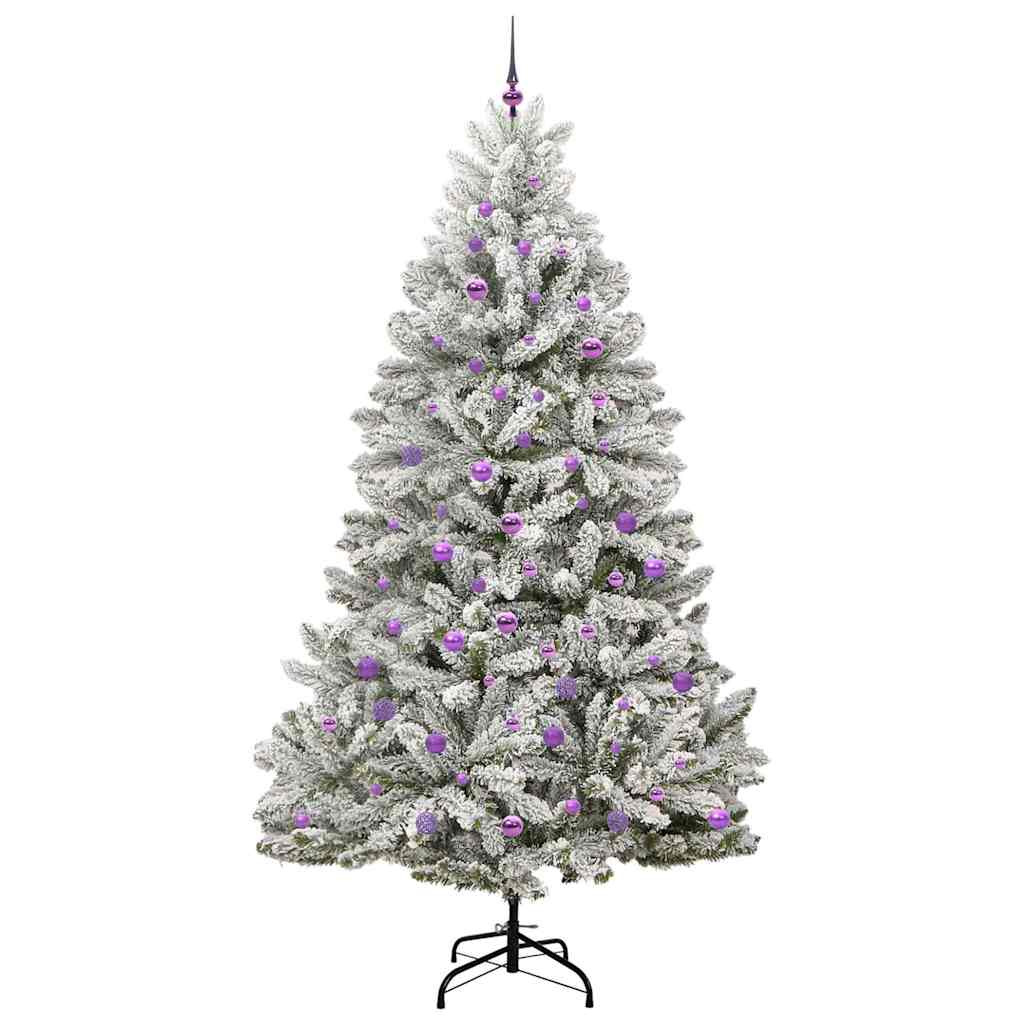 Künstlicher Weihnachtsbaum Grün und Weiß 240 cm PVC und Metall