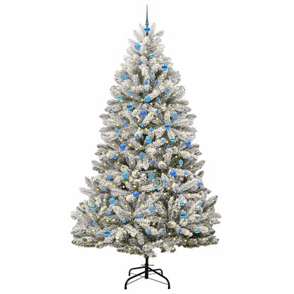 Künstlicher Weihnachtsbaum Grün und Weiß 240 cm PVC und Metall