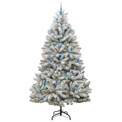 Künstlicher Weihnachtsbaum Grün und Weiß 240 cm PVC und Metall