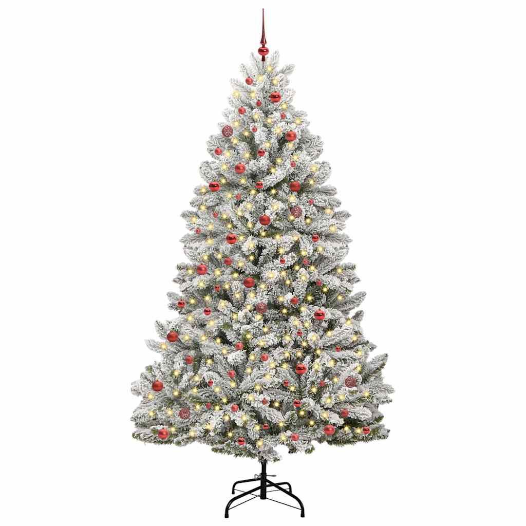Künstlicher Weihnachtsbaum Grün und Weiß 270 cm PVC und Metall