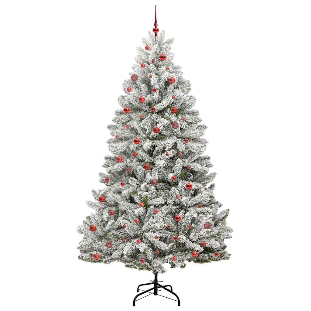 Künstlicher Weihnachtsbaum Grün und Weiß 270 cm PVC und Metall