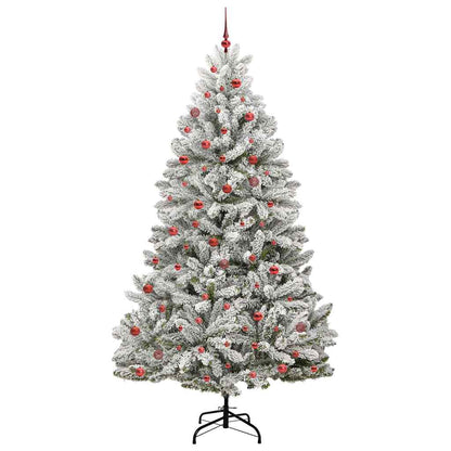 Künstlicher Weihnachtsbaum Grün und Weiß 270 cm PVC und Metall