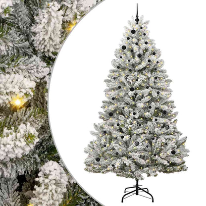 Künstlicher Weihnachtsbaum Grün und Weiß 270 cm PVC und Metall