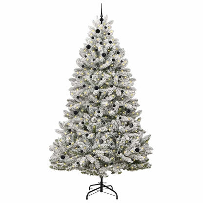 Künstlicher Weihnachtsbaum Grün und Weiß 270 cm PVC und Metall
