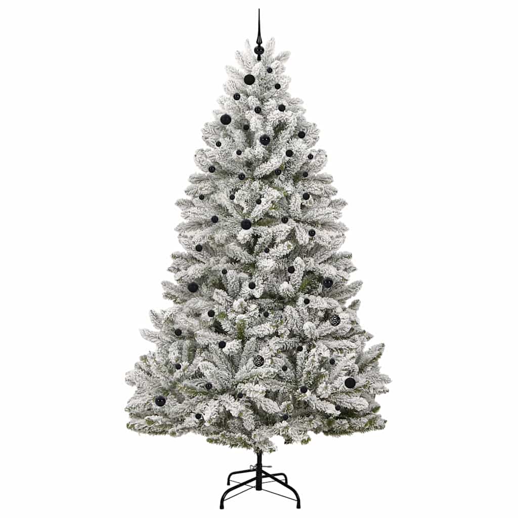 Künstlicher Weihnachtsbaum Grün und Weiß 270 cm PVC und Metall