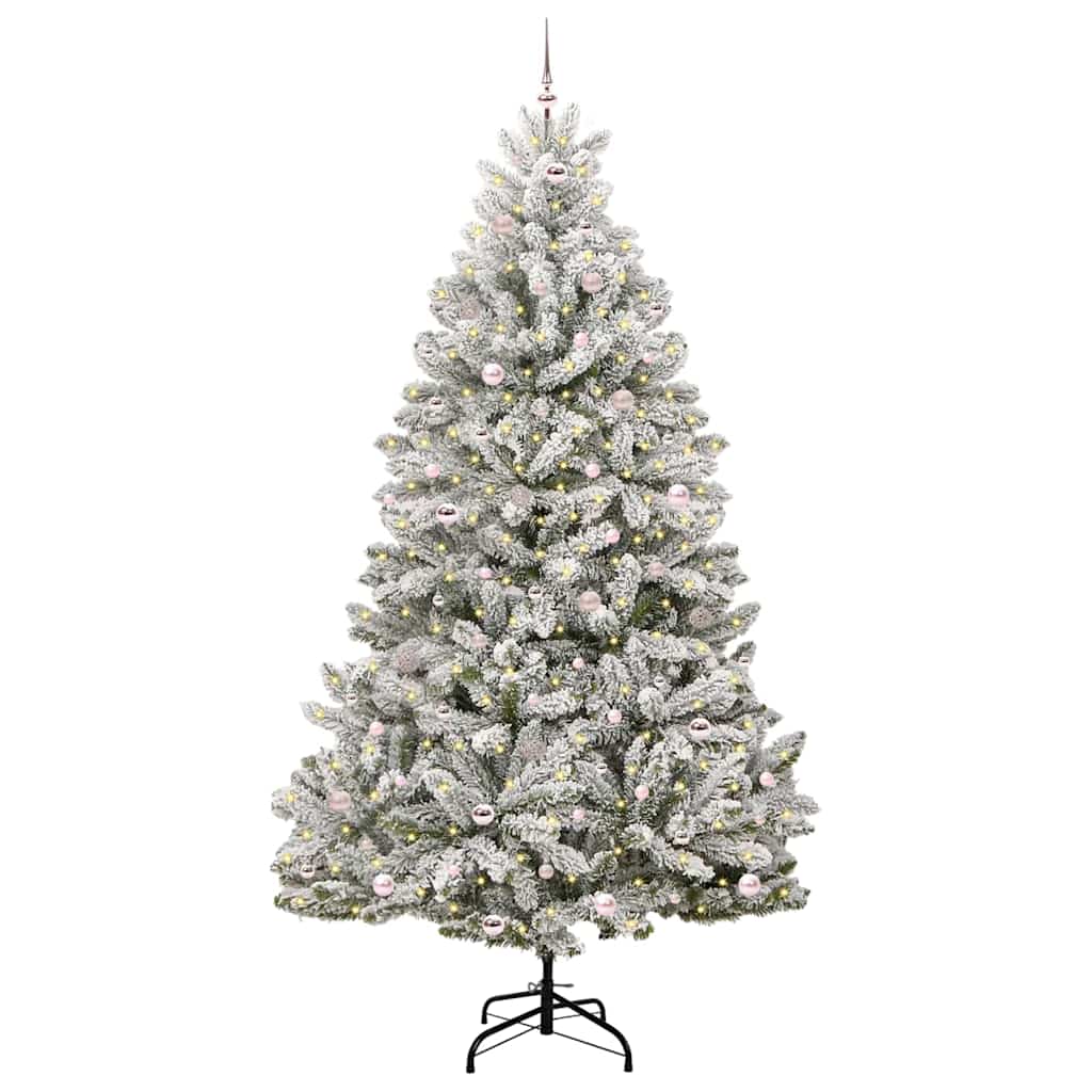 Künstlicher Weihnachtsbaum Grün und Weiß 270 cm PVC und Metall