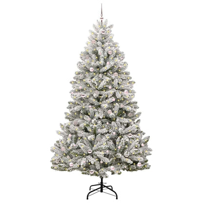 Künstlicher Weihnachtsbaum Grün und Weiß 270 cm PVC und Metall