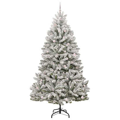 Künstlicher Weihnachtsbaum Grün und Weiß 270 cm PVC und Metall