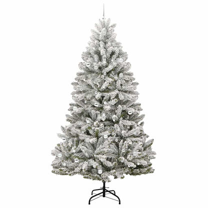 Künstlicher Weihnachtsbaum Grün und Weiß 270 cm PVC und Metall