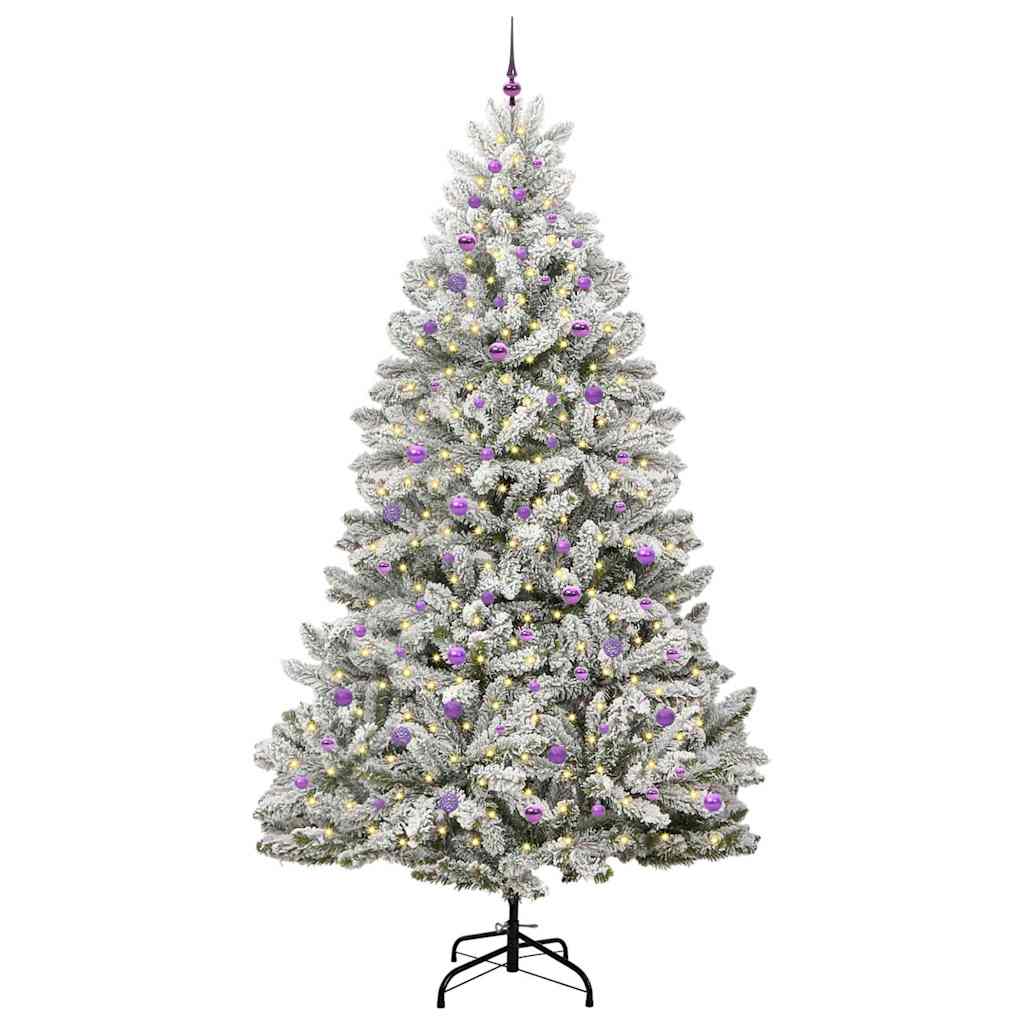 Künstlicher Weihnachtsbaum Grün und Weiß 270 cm PVC und Metall